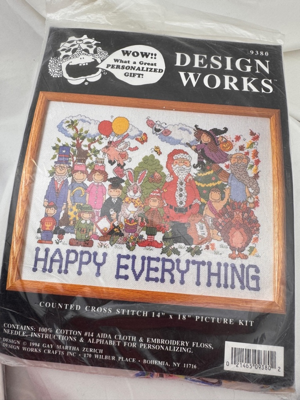 Vintage Counted Cross Stitch Kit Large 14 x 18 Design Works "Happy Everything"